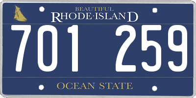RI license plate 701259