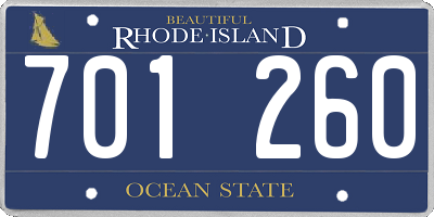 RI license plate 701260