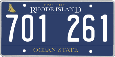 RI license plate 701261