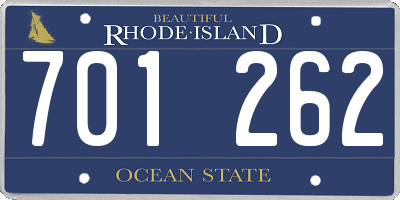 RI license plate 701262