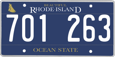 RI license plate 701263