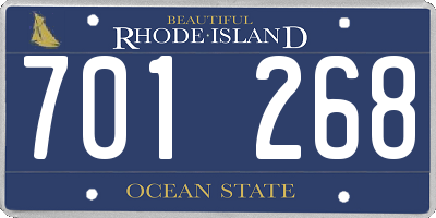 RI license plate 701268