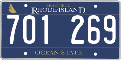 RI license plate 701269