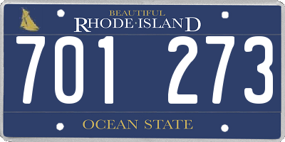 RI license plate 701273