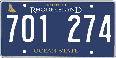 RI license plate 701274
