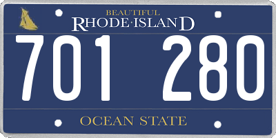 RI license plate 701280