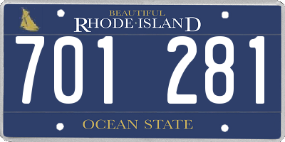 RI license plate 701281