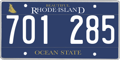 RI license plate 701285