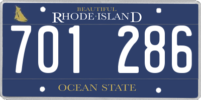 RI license plate 701286