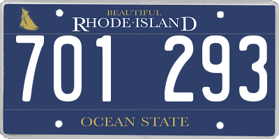 RI license plate 701293
