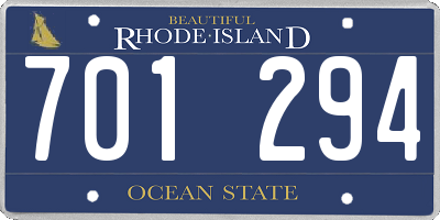 RI license plate 701294