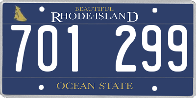 RI license plate 701299
