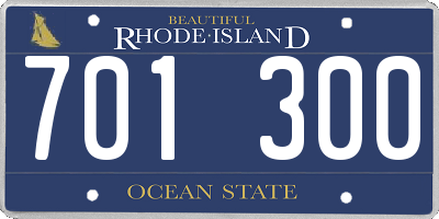 RI license plate 701300