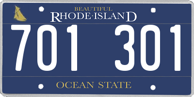 RI license plate 701301