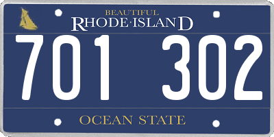 RI license plate 701302