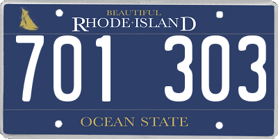 RI license plate 701303