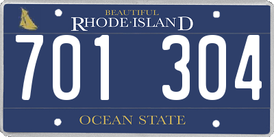 RI license plate 701304