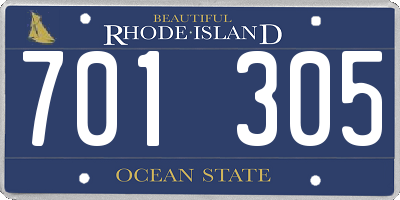 RI license plate 701305