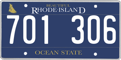 RI license plate 701306