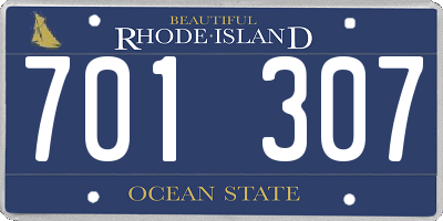 RI license plate 701307