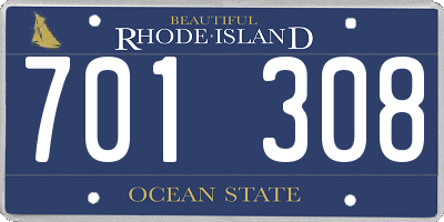 RI license plate 701308