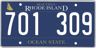 RI license plate 701309