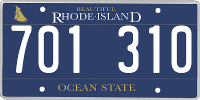 RI license plate 701310