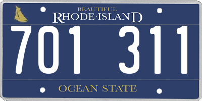 RI license plate 701311