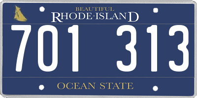 RI license plate 701313