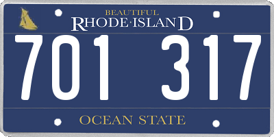 RI license plate 701317