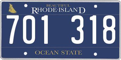 RI license plate 701318