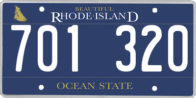RI license plate 701320