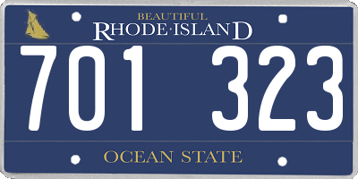 RI license plate 701323