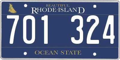 RI license plate 701324
