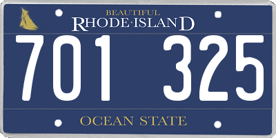RI license plate 701325