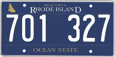 RI license plate 701327