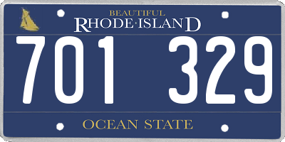 RI license plate 701329