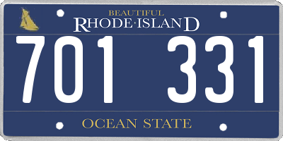 RI license plate 701331