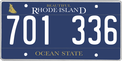 RI license plate 701336