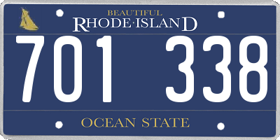 RI license plate 701338