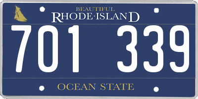 RI license plate 701339