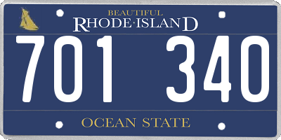 RI license plate 701340