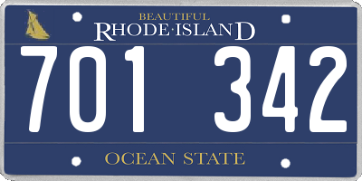 RI license plate 701342