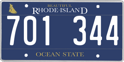 RI license plate 701344