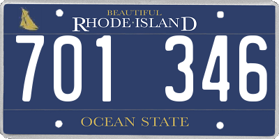 RI license plate 701346