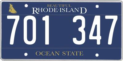 RI license plate 701347