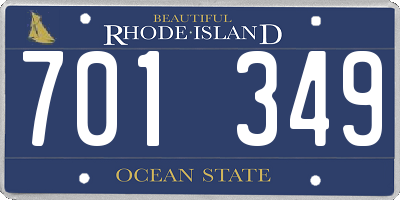 RI license plate 701349