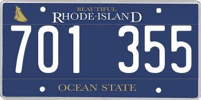 RI license plate 701355
