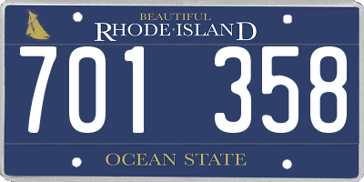 RI license plate 701358