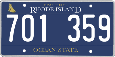 RI license plate 701359